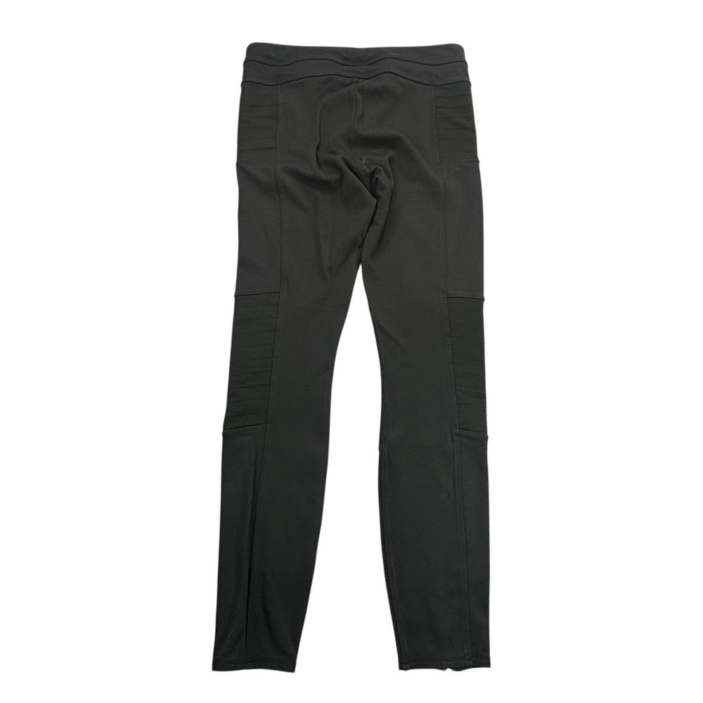 Athleta Motto Leggings Pants Olive Womens Size 6 Ribbed Panel Zipper Athleisure - Picture 16 of 16